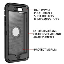 Load image into Gallery viewer, Petocase for iPhone SE 2022/2020 Case Built-in Screen Protector Shockproof Dust/Drop Proof 3 in 1 Full Body Rugged Heavy Duty Durable Cover for Apple iPhone SE 3rd/2nd Gen 4.7,Black