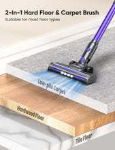 Load image into Gallery viewer, Cordless Vacuum Cleaner,YOMA 6-in-1 Rechargeable Stick Vacuum, Up to 45mins Runtime, Lightweight 2200mAh Battery Handheld Vacuum, Powerful Vacuum Cleaner for Home Hard Floor Pet Hair Purple