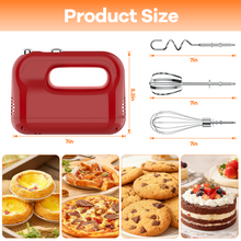 Load image into Gallery viewer, Wnkim Electric Hand Mixer,5-Speed with Stainless Steel Beaters & Dough Hooks