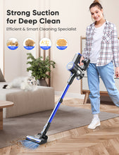 Load image into Gallery viewer, Cordless Vacuum Cleaner,YOMA 6-in-1 Rechargeable Stick Vacuum, Up to 45mins Runtime, Lightweight 2200mAh Battery Handheld Vacuum, Powerful Vacuum Cleaner for Home Hard Floor Pet Hair Blue
