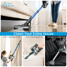 Load image into Gallery viewer, YOMATECH Cordless Vacuum Cleaner, 45Kpa/450W Powerful Stick Vacuum, 6 in 1 Lightweight Vacuum Cleaners for Home Hardfloor Carpet Pet Hair