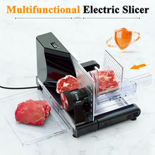 Load image into Gallery viewer, Wnkim Meat Slicer,Meat Slicer Machine for Home Use,with 2 Removable Stainless Steel Blades,with Adjustable Thickness & Child Safety Lock – Cuts Meat,Cheese,Bread