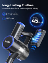 Load image into Gallery viewer, Cordless Vacuum Cleaner,YOMA 6-in-1 Rechargeable Stick Vacuum, Up to 45mins Runtime, Lightweight 2200mAh Battery Handheld Vacuum, Powerful Vacuum Cleaner for Home Hard Floor Pet Hair Blue