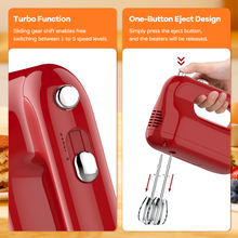 Load image into Gallery viewer, Wnkim Electric Hand Mixer,5-Speed with Stainless Steel Beaters & Dough Hooks