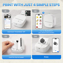 Load image into Gallery viewer, Mini Thermal Printer Bluetooth No‑Ink Sticker Maker Portable Pocket Printer for Notes Kids Gift