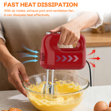 Load image into Gallery viewer, Wnkim Electric Hand Mixer,5-Speed with Stainless Steel Beaters & Dough Hooks