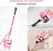 Load image into Gallery viewer, YOMA Cordless Vacuum Cleaner, 30Kpa/350W Powerful Stick Vacuum, Up to 50 Mins Runtime Rechargeable Battery, 6 in 1 Lightweight Vacuum Cleaners for Home Hardfloor Carpet Pet Hair