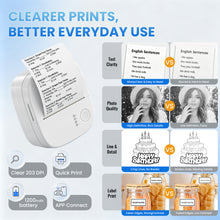 Load image into Gallery viewer, Mini Thermal Printer Bluetooth No‑Ink Sticker Maker Portable Pocket Printer for Notes Kids Gift