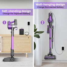 Load image into Gallery viewer, YOMA Cordless Vacuum Cleaner,30Kpa 60min Runtime Lightweight Stick Vacuum,8 in1 Self-Standing,Rechargeable Vacuum Cleaners for Pet Hair,Carpet,Hardwood Floor V870