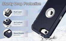 Load image into Gallery viewer, Petocase for iPhone SE 2022/2020 Case,with Built-in Screen Protector Shockproof Dust/Drop Proof Full Body Rugged Heavy Duty Durable Phone Cover for Apple iPhone SE 3rd/2nd Gen 4.7,Blue/Grey