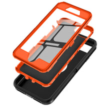 Load image into Gallery viewer, Petocase for iPhone SE 2022/2020 Case,Built-in Screen Protector Shockproof Dust/Drop Proof 3 in 1 Full Body Rugged Heavy Duty Durable Cover,Black/Orange