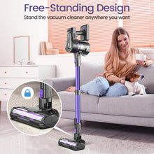 Load image into Gallery viewer, YOMA S100 Cordless Vacuum Cleaner, 350W Powerful Cordless Stick Vacuum, 7 Cell 2500mAh Battery Stick Vacuum Cordless Rechargeable, 6-in-1 Multifunction Lightweight Vacuum Cleaner for Home, Purple