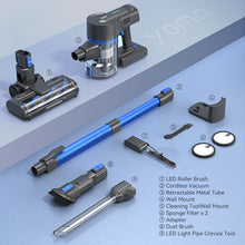 Load image into Gallery viewer, YOMA S100 Cordless Vacuum Cleaner, 350W Powerful Cordless Stick Vacuum, 7 Cell 2500mAh Battery Stick Vacuum Cordless Rechargeable, 6-in-1 Multifunction Lightweight Vacuum Cleaner for Home