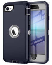 Load image into Gallery viewer, Petocase for iPhone SE 2022/2020 Case,with Built-in Screen Protector Shockproof Dust/Drop Proof Full Body Rugged Heavy Duty Durable Phone Cover for Apple iPhone SE 3rd/2nd Gen 4.7,Blue/Grey
