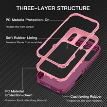 Load image into Gallery viewer, Petocase for iPhone 18 Pro Case (2026) / iPhone 17 Pro Case (2025),Shockproof Rugged Protection [No Screen Protector] Heavy Duty Dust/Drop Proof 3-Layer Durable 6.3 inch Phone Cover Case,Red Purple
