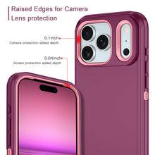 Load image into Gallery viewer, Petocase for iPhone 18 Pro Case (2026) / iPhone 17 Pro Case (2025),Shockproof Rugged Protection [No Screen Protector] Heavy Duty Dust/Drop Proof 3-Layer Durable 6.3 inch Phone Cover Case,Red Purple
