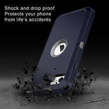 Load image into Gallery viewer, Petocase for iPhone SE 2022/2020 Case,with Built-in Screen Protector Shockproof Dust/Drop Proof Full Body Rugged Heavy Duty Durable Phone Cover for Apple iPhone SE 3rd/2nd Gen 4.7,Blue/Grey
