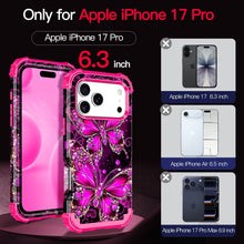 Load image into Gallery viewer, Casetego for iPhone 17 Pro 5G Case,Glow in The Dark Three Layer Heavy Duty Shockproof Protection Hard Plastic Bumper+Soft Silicone Protective 6.3 inch Case
