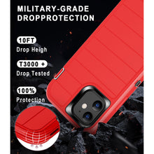 Load image into Gallery viewer, Petocase for iPhone 12 Case/iPhone 12 Pro Case,Heavy Duty 3-Layer[Shockproof][Dropproof][Dust-Proof] Military Grade Rugged Protection Cover Case for iPhone 12/12 Pro,Red
