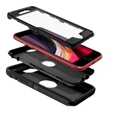 Load image into Gallery viewer, Petocase for iPhone SE 2022/2020 Case Built-in Screen Protector Shockproof Dust/Drop Proof 3 in 1 Full Body Rugged Heavy Duty Durable Cover for Apple iPhone SE 3rd/2nd Gen 4.7,Black

