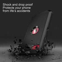 Load image into Gallery viewer, Petocase for iPhone SE 2022/2020 Case Built-in Screen Protector Shockproof Dust/Drop Proof 3 in 1 Full Body Rugged Heavy Duty Durable Cover for Apple iPhone SE 3rd/2nd Gen 4.7,Black
