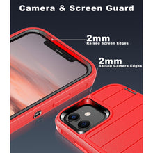 Load image into Gallery viewer, Petocase for iPhone 12 Case/iPhone 12 Pro Case,Heavy Duty 3-Layer[Shockproof][Dropproof][Dust-Proof] Military Grade Rugged Protection Cover Case for iPhone 12/12 Pro,Red
