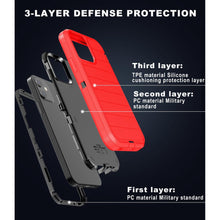 Load image into Gallery viewer, Petocase for iPhone 12 Case/iPhone 12 Pro Case,Heavy Duty 3-Layer[Shockproof][Dropproof][Dust-Proof] Military Grade Rugged Protection Cover Case for iPhone 12/12 Pro,Red
