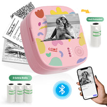 Load image into Gallery viewer, TOLENFUL Mini Thermal Printer,Portable Bluetooth Inkless Sticker Maker for Notes Kids Gift,with 4 Rolls Paper
