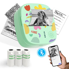 Load image into Gallery viewer, TOLENFUL Mini Thermal Printer,Portable Bluetooth Inkless Sticker Maker for Notes Kids Gift,with 4 Rolls Paper
