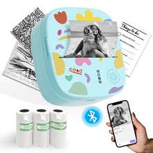 Load image into Gallery viewer, TOLENFUL Mini Thermal Printer,Portable Bluetooth Inkless Sticker Maker for Notes Kids Gift,with 4 Rolls Paper
