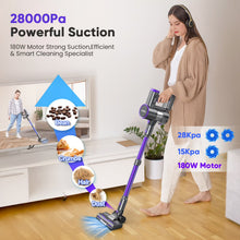 Load image into Gallery viewer, YOMA Cordless Vacuum Cleaner, 6-in-1 Rechargeable Stick Vacuum, 60mins Max Runtime, Lightweight Powerful Vacuum Cleaner for Home Hard Floor Pet Hair
