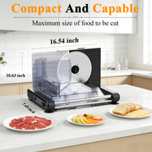 Load image into Gallery viewer, Wnkim Meat Slicer,Meat Slicer Machine for Home Use,with 2 Removable Stainless Steel Blades,with Adjustable Thickness ＆ Child Safety Lock – Cuts Meat,Cheese,Bread
