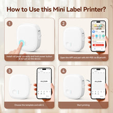 Load image into Gallery viewer, TOLENFUL Label Maker with Tape Portable Inkless Bluetooth Thermal Sticker Printer, XenGro AH-P05(White)

