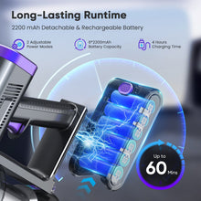 Load image into Gallery viewer, YOMA Cordless Vacuum Cleaner, 6-in-1 Rechargeable Stick Vacuum, 60mins Max Runtime, Lightweight Powerful Vacuum Cleaner for Home Hard Floor Pet Hair
