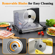 Load image into Gallery viewer, Wnkim Meat Slicer,Meat Slicer Machine for Home Use,with 2 Removable Stainless Steel Blades,with Adjustable Thickness ＆ Child Safety Lock – Cuts Meat,Cheese,Bread
