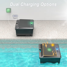 Load image into Gallery viewer, Upgraded Solar Powered Robotic Pool Skimmer Surface Cleaner with Remote Control Dual Charging Options Smart Obstacle Avoidance
