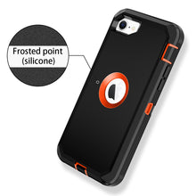 Load image into Gallery viewer, Petocase for iPhone SE 2022/2020 Case,Built-in Screen Protector Shockproof Dust/Drop Proof 3 in 1 Full Body Rugged Heavy Duty Durable Cover,Black/Orange
