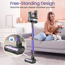 Load image into Gallery viewer, YOMA S100 Cordless Vacuum Cleaner, 350W Powerful Cordless Stick Vacuum, 7 Cell 2500mAh Battery Stick Vacuum Cordless Rechargeable, 6-in-1 Multifunction Lightweight Vacuum Cleaner for Home, Purple
